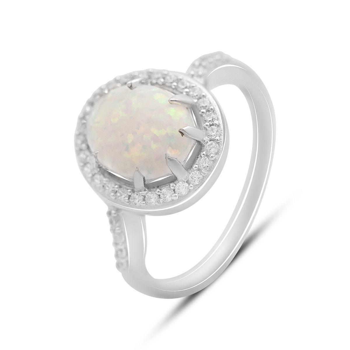 

Silver ring with opal 1.443ct, cubic zirconia, product weight 3.15 g (2174387) 17
