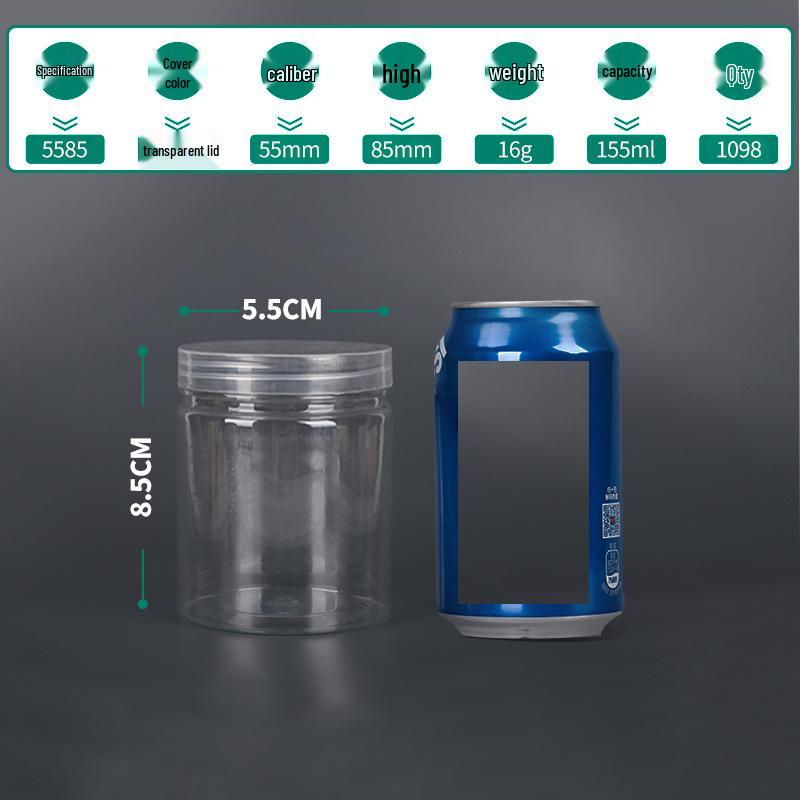Transparent PET Airtight Plastic Snack Jar