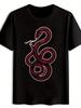 Retro Rock Band Graphic T-shirt - Black with Red Snake Design
