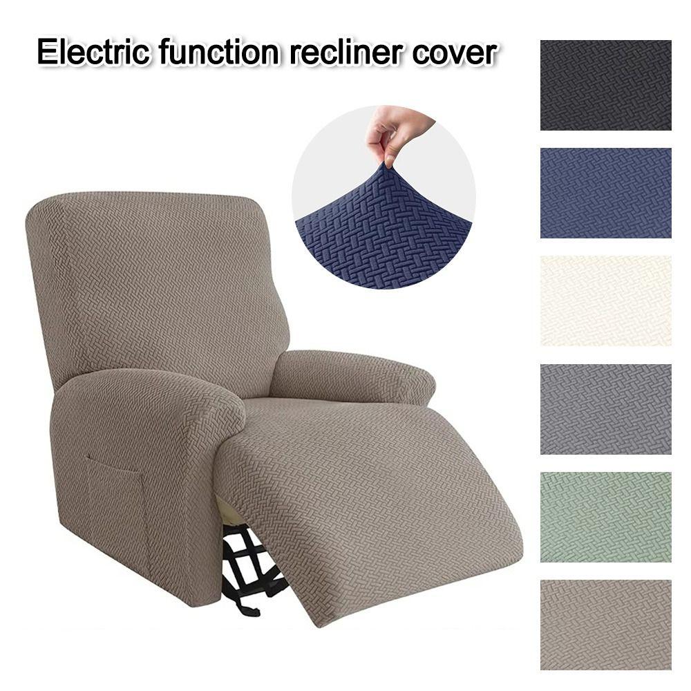 Stretch Fabric Armchair Cover Solid Color T Jacquard Cover New Recliner Sofa Covers