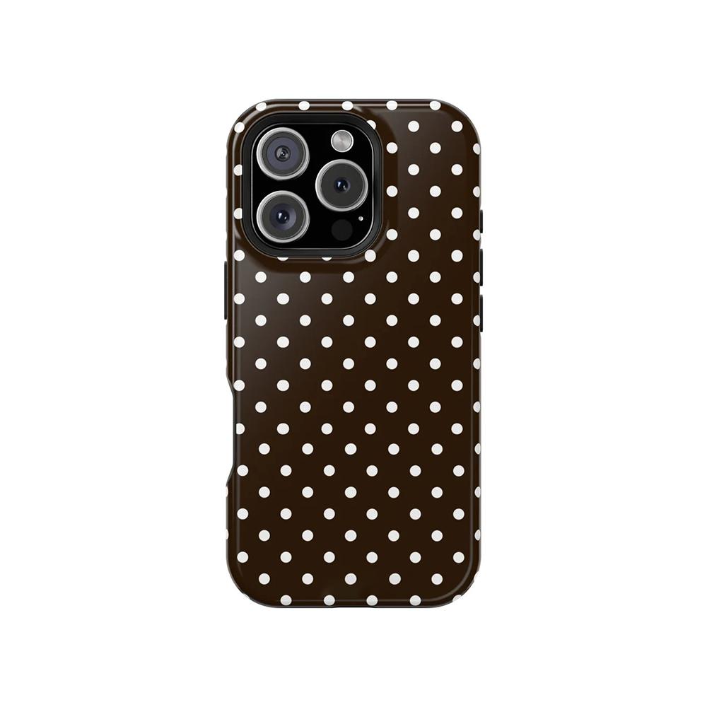 Luxury Clmj Cocoa Dots Polka Phone Case for iPhone 17 16 15 14 13 12 11 X XS XR Air Pro Max Plus Double-layer Back Cover