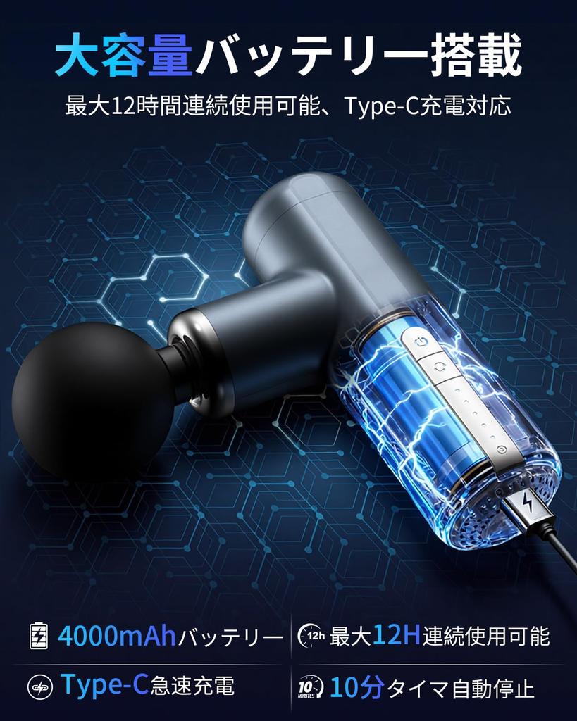 [2026 New Release] Myofascial Release Gun Handheld Gun with 5 Powerful Vibration Levels, AI Adaptive Mode, 8mm Deep Amplitude, 5 Attachments, Type-C F
