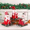 Christmas Desktop Ornament Featuring Santa Claus Sleigh with Persent Bag Doll for Window Decoration Seasonal Holiday Decor