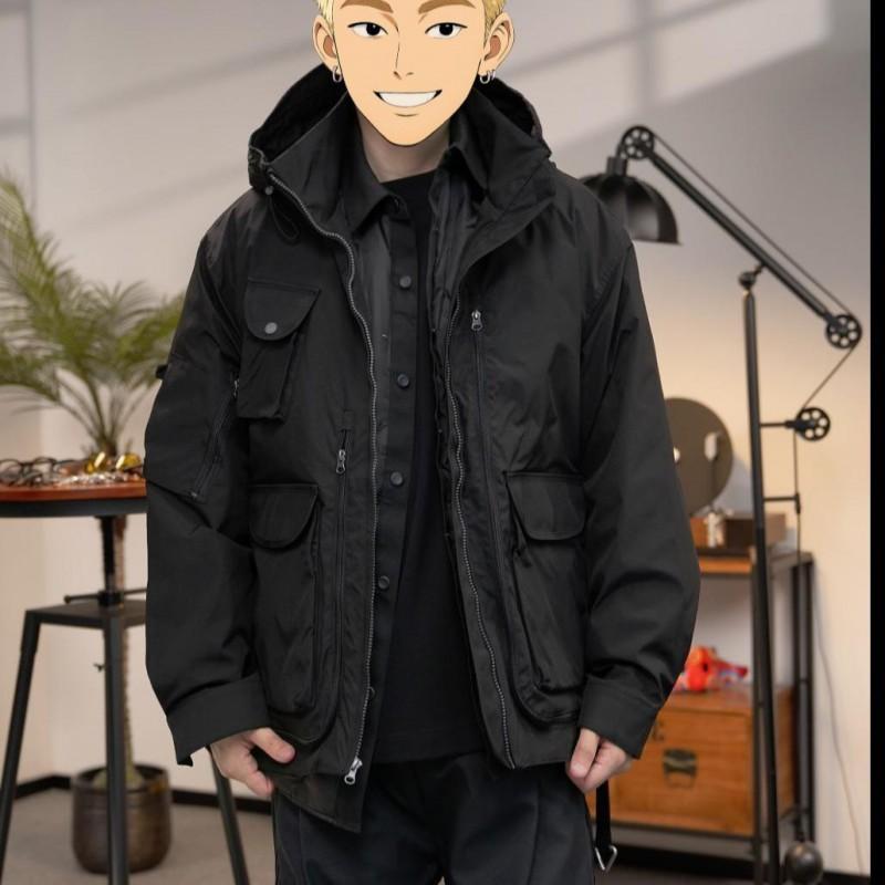 Winter Mens Casual Two-piece Cotton Jacket Stand Collar Loose Fit Urban Style Daily Wear