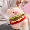 Kawaii Hamburger Pig Plush Toy - Fluffy Simulation Anime Stuffed Pig Animal Doll Cute Soft Gift