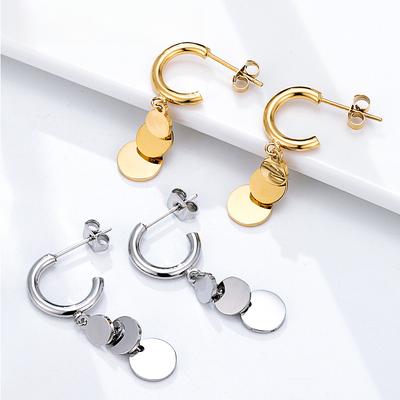 Leichter Luxus Dreikreisige Fransenohrringe, Glänzende Titanstahl-Ohrringe, Trendige High-End-Damenaccessoires