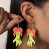 European and American Bow Double-Sided Acrylic Christmas Women's Earrings