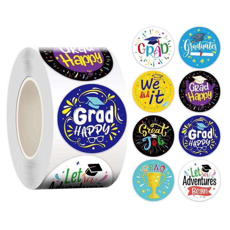 

Выпускной Стикер 500 шт./рулон Подарочная Коробка Пакет Конверт Запечатывающие Упаковочные Стикеры для Поздравительной Вечеринки Выпечка Дропшиппинг