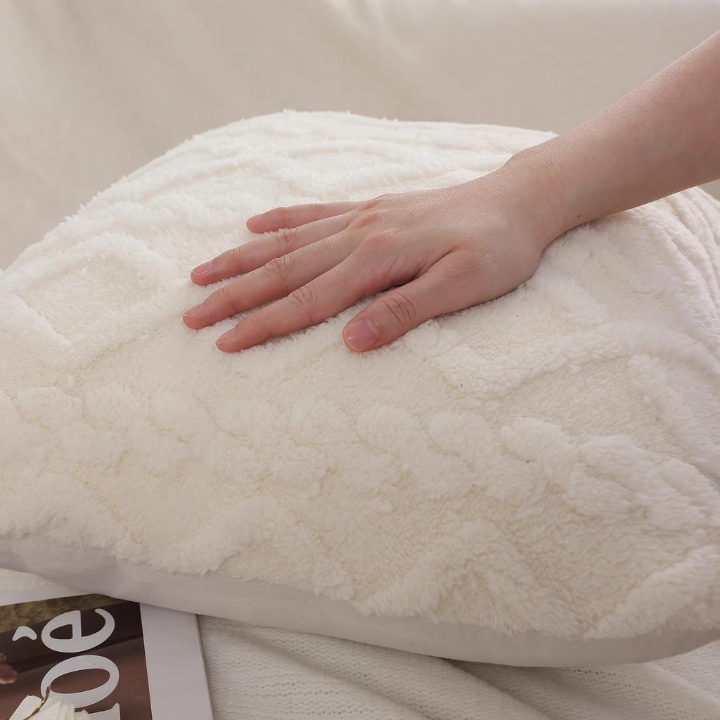 Olanly Autumn Decoration Pillow Cover 45x45 Soft Fuzzy Decorative Cushion Cover Pillowcase For Sofa Home Decor Throw Pillow Case