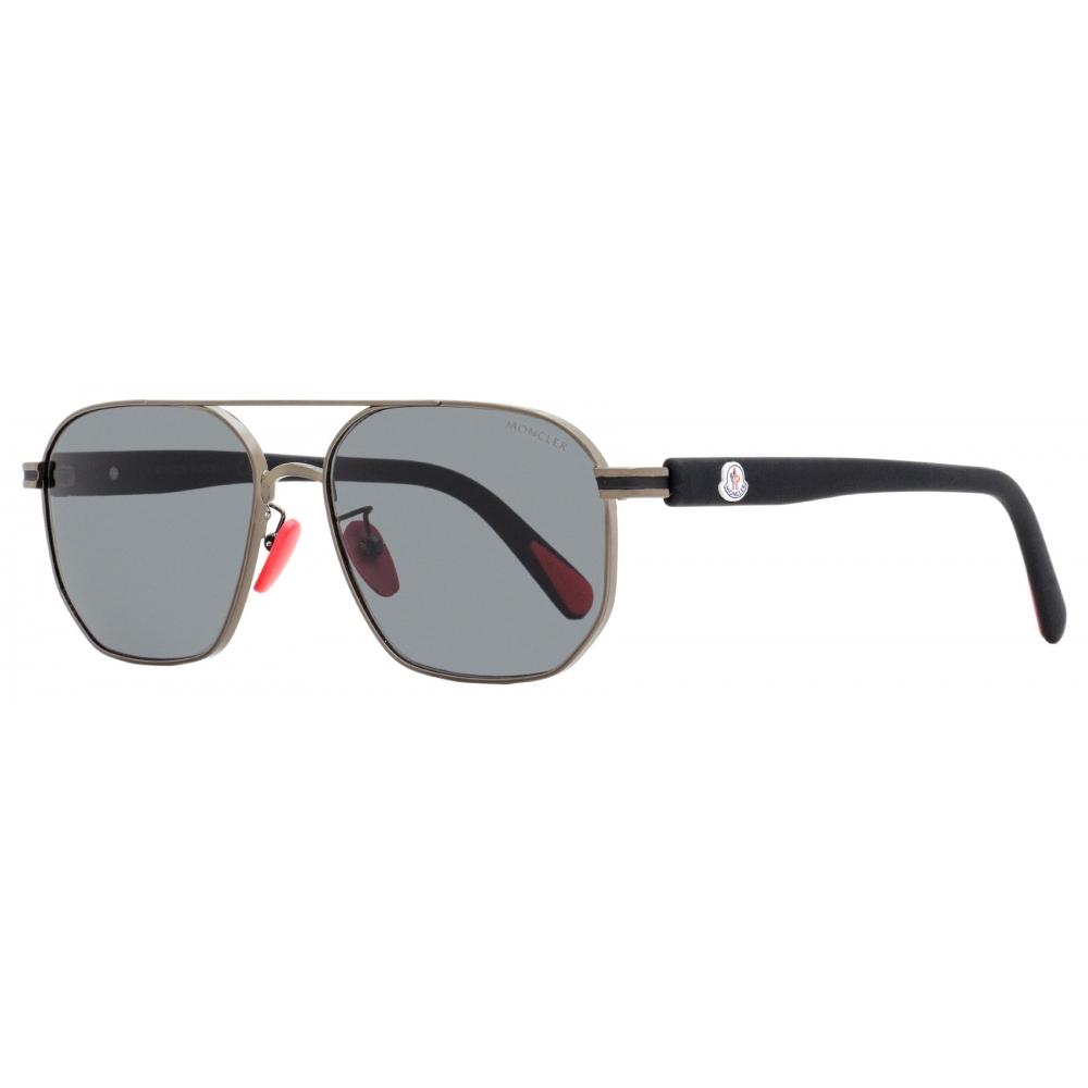 Moncler Men's Flaperon Sunglasses ML0242H 08A Gunmetal/Black 56mm