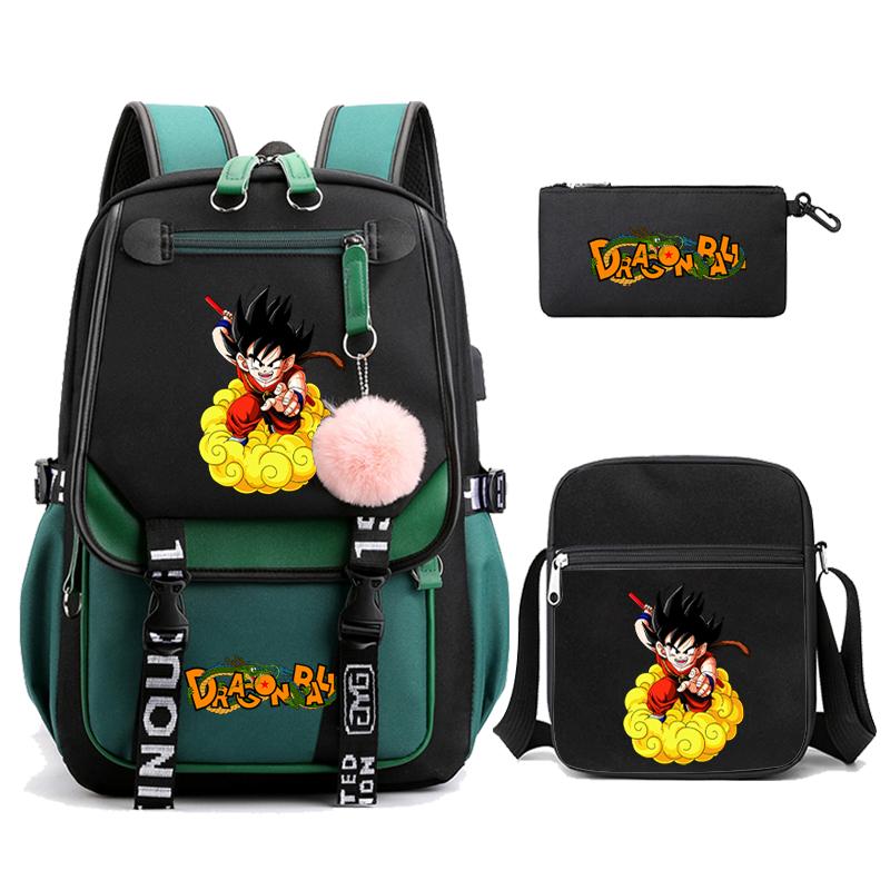 3Pcs/set Anime Dragon Ball Daily Laptop Backpack Lightweight bag for Men Women Travel Bag Student Girl Boy Back To School Unisex Bagpack Mochila