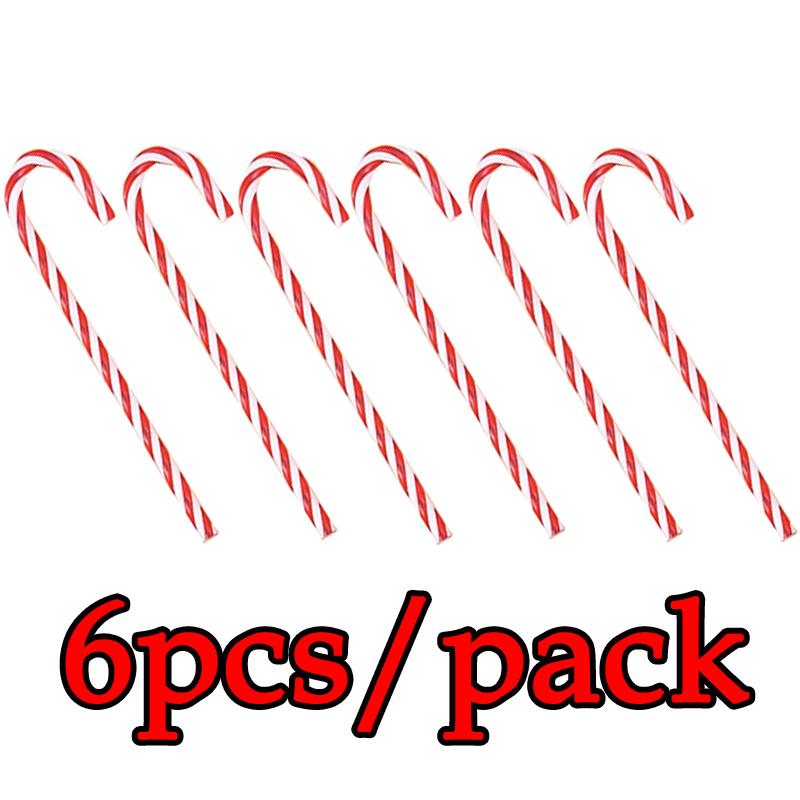 

(6pcs) Candy color cane cartoon plastic Christmas Tree Decorations New Year Holiday Party Decoration 15cm красный