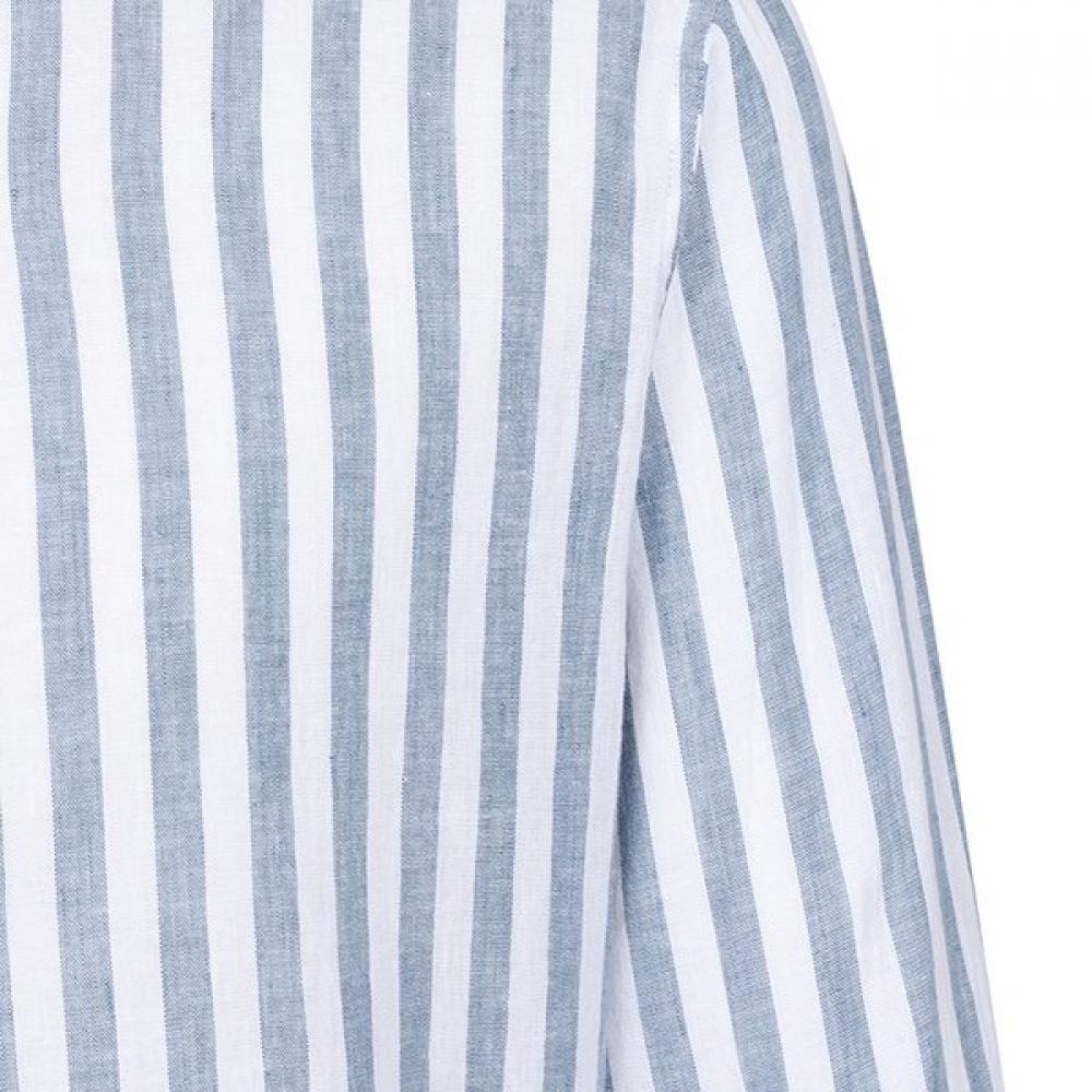 VANBROUGH Luxury Linen Stretch Stripe Classic Shirt  Bossg1051 Bu 