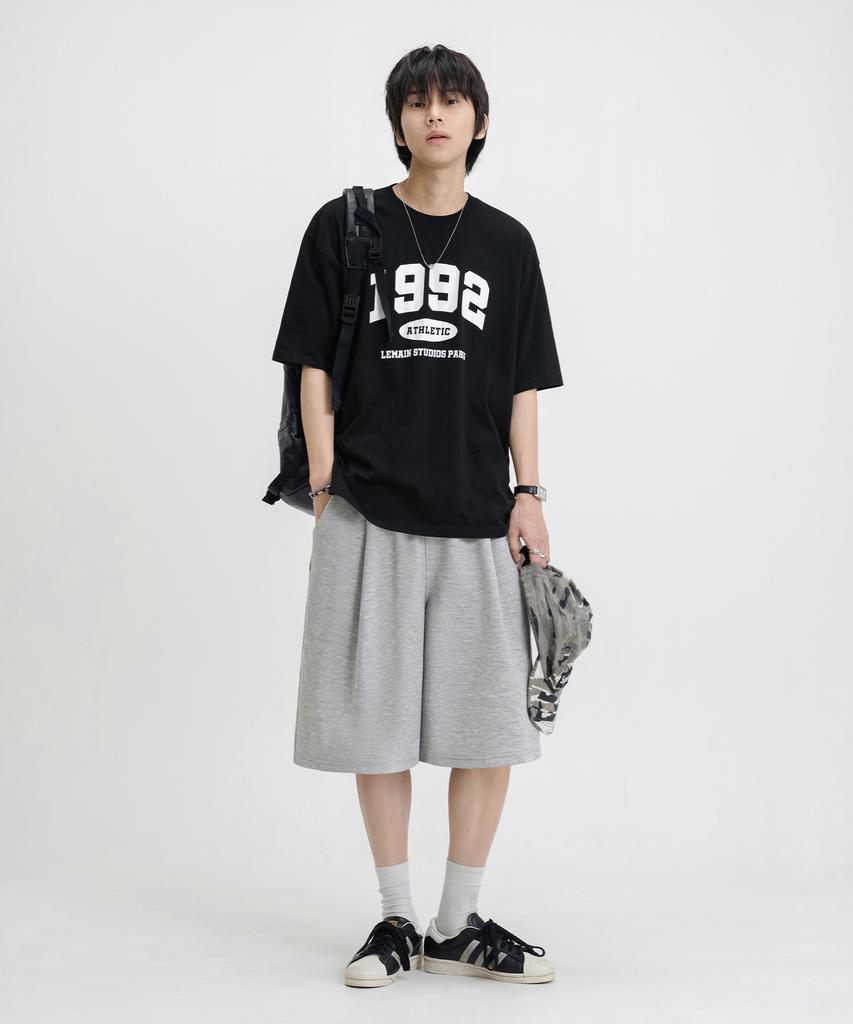 LEMAIN SECOND Bermuda Wide One-Pleat Sweat Shorts_3 Colors