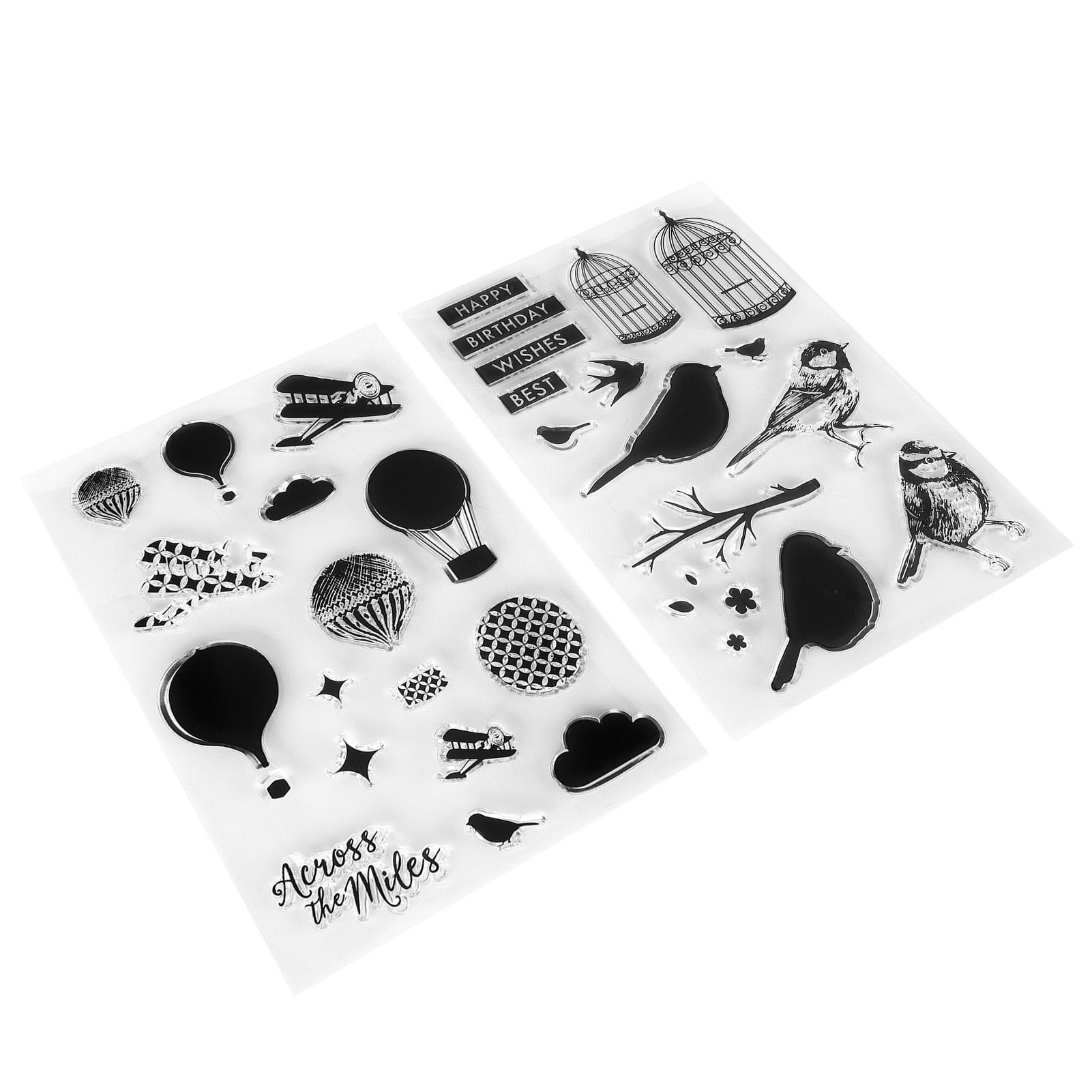 

2Pcs Transparent Stamp DIY Clear Recyclable SkinFriendly Clear Stamp for Card Making Decoration Scrapbooking