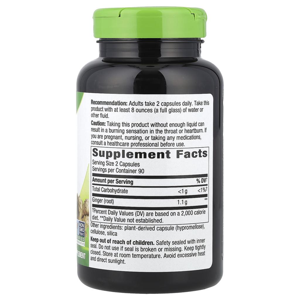 Nature's Way Ginger Root, 550 Mg, 180 Veggie Caps