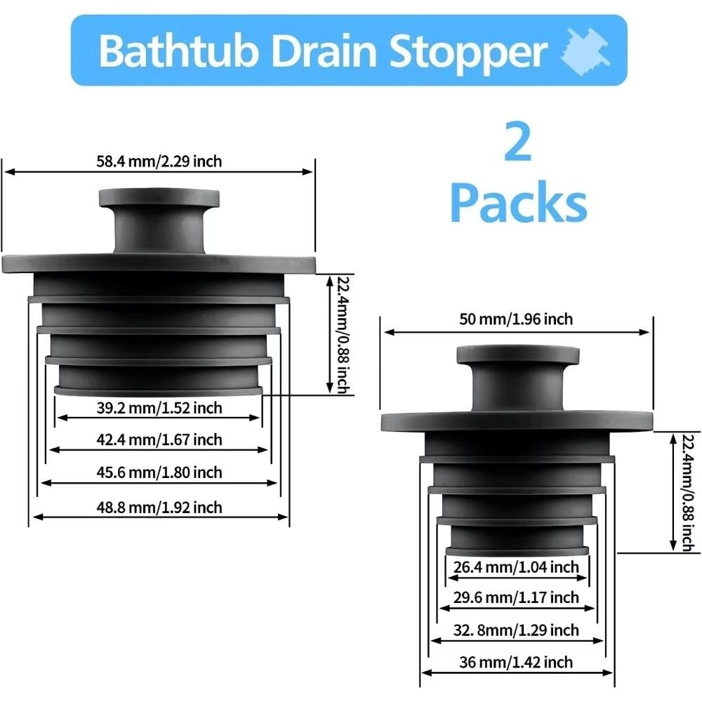 2 Stück/Set Silikon Duschwannen Ersatzstopfen Weiches Abflussrohr Dichtungswerkzeug Badewanne