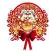 Traditional New Year Lucky Character Stickers Red Door Couplet Ornaments  Window Decoration