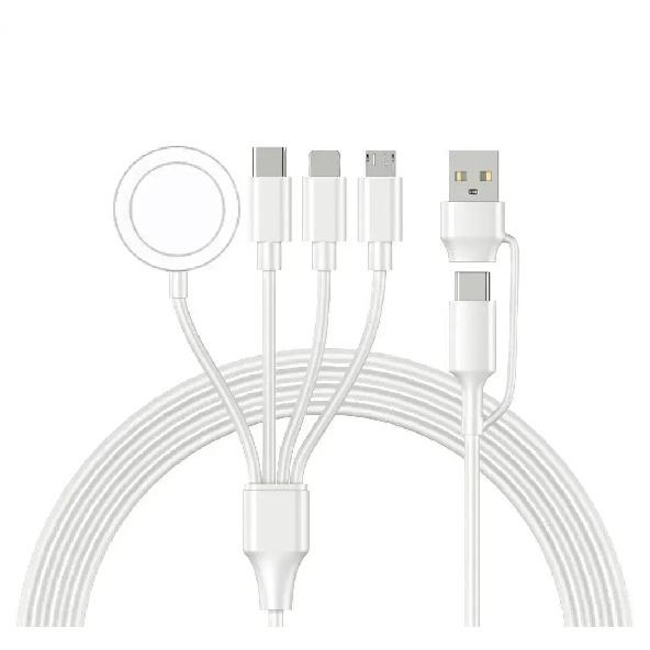 4 In 2 Multi Charging Cable for Apple Watch Charger USB C Cable Tra Vel Charger Compatible with iPhone 15 14 13 iWatch Series