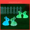 Adorable Glow In The Dark Bunny Resin Miniature Figurine For Terrariums And Displays
