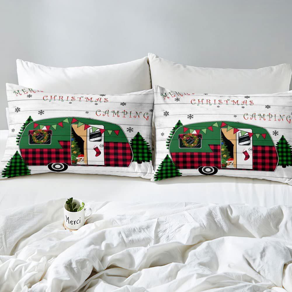 Christmas-Themed Pattern Mattress Three-Piece Digital Printing Mattress Bedding Set Adult Children