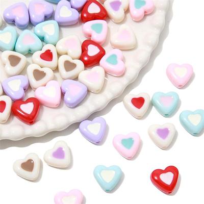 Acrylic Oil Drop Dual Color Small Love Beads for DIY Jewelry