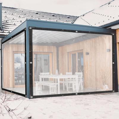 Transparent Thick Waterproof Tarpaulin Rain Cover Windproof and Snowproof Suitable for Terrace Plant Chicken House Garden Porch