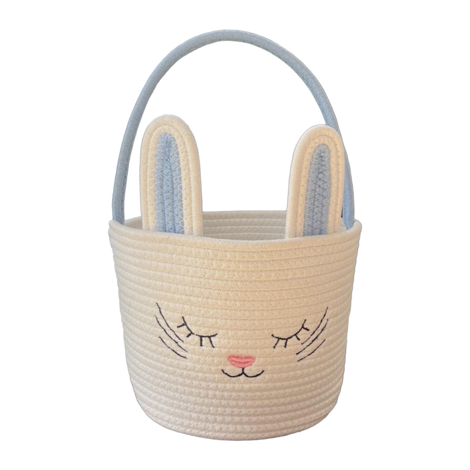 Easter Gift Basket Cotton Rope Basket for Eggs and Candy Portable Decorative Storage 4180₽