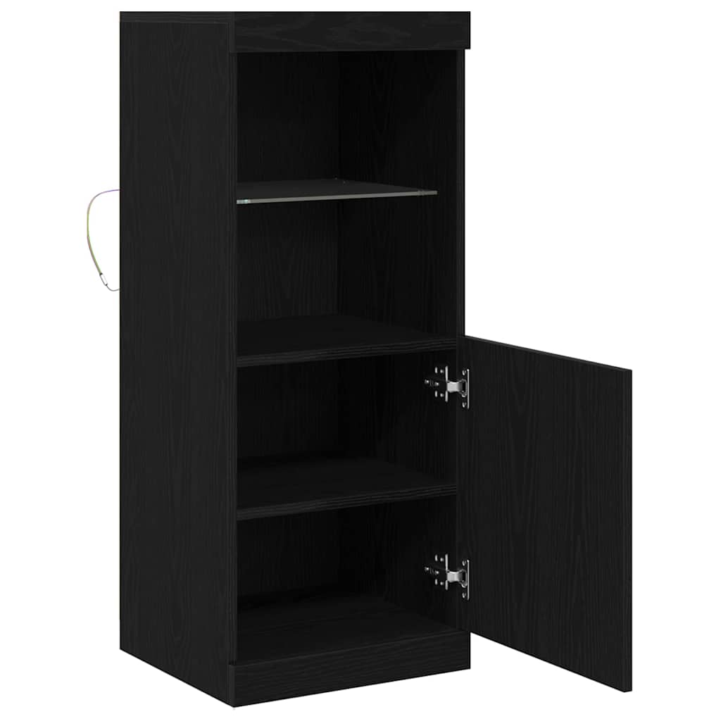LED Sideboard Black Oak Effect 41 X 37 X 100 Cm