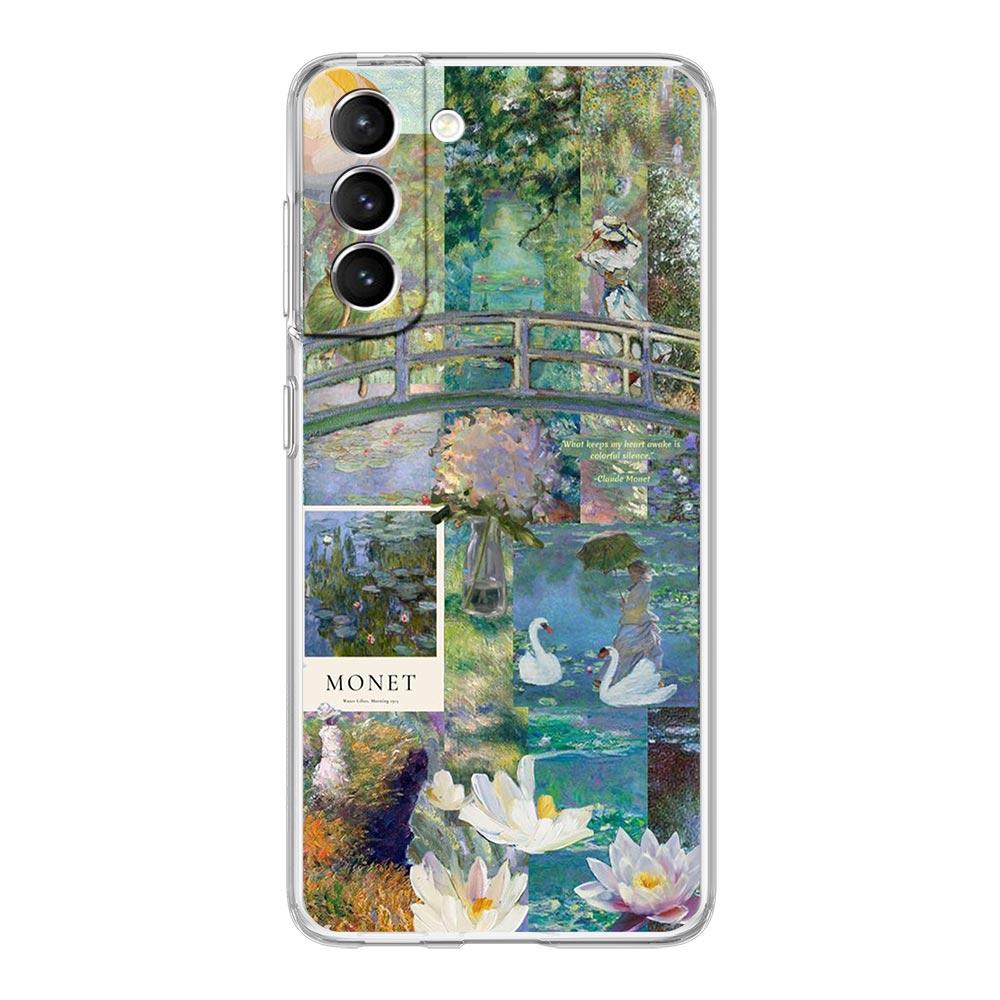 Claude Monet Art Phone Case For Samsung Galaxy S24 S23 S22 S20 Ultra S21 FE 5G S10 S9 Plus S10E S8 Soft Silicone Clear Cover