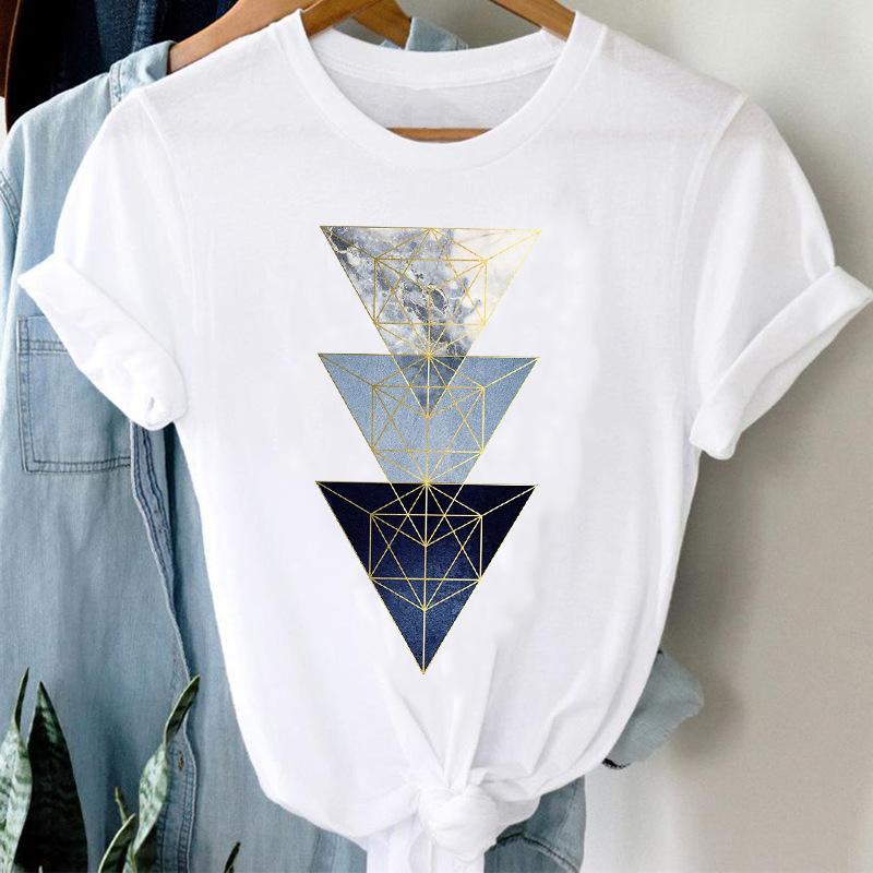Fashion Casual Landscape Mountain Graphics Womens T-Shirt 90S Summer Blouse Loose White Short Sleeve O-Neck Female Tops Clothing