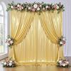 5x10FT Gold Sequin Backdrop Curtain - 1 Panel Wrinkle-Free Glitter Drapes for Photography, Birthdays, Weddings & Graduations