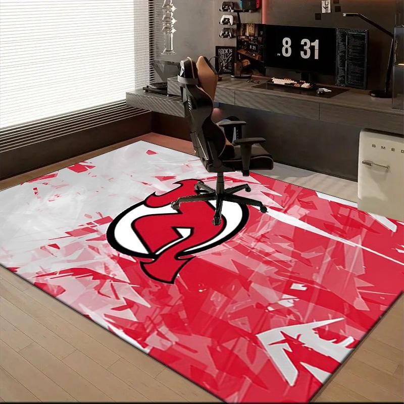 New Devils Logo Floor Mat for Living Room, Game Rooms, Office, Bedroom, Office Floor Mat Playful Design, Christmas Fan Gifts