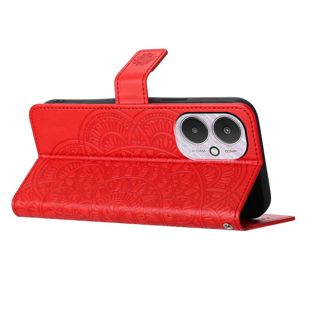 For Xiaomi Redmi 13C 4G/5G/13R 5G/Poco M6 5G/Poco C65 4G Case PU Leather Mandala Imprinted Phone Cover