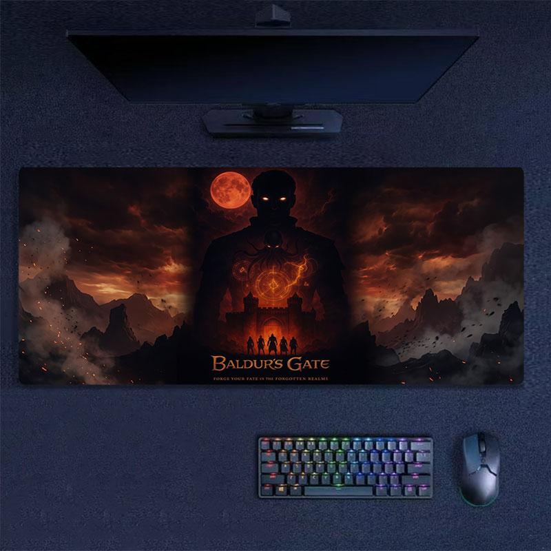 Bg3 Large Gaming Table Cushion Non-slip Laptop Tablet Big Mousepad XXL Mat Mini PC Playmat With Lock edge