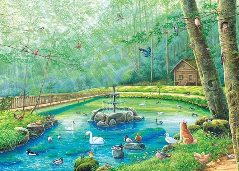 

APPLEONE 500-320 Ikoi no Izumi (Relaxing Fountain) by Mito Nishikura, 500-piece (53 x 38 cm) Jigsaw Puzzle, Made in Japan