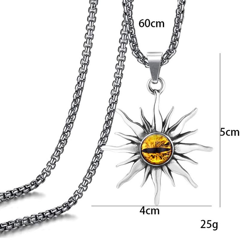 Little Sun Titanium Steel Necklace, Simple Style Pendant for Men and Women, Hip Hop Couple's Neck Chain