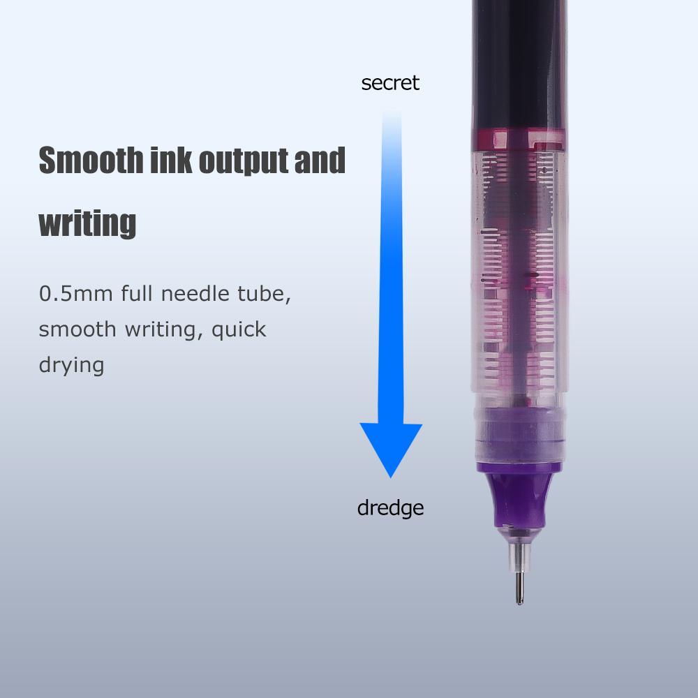 Needle Type Gel Ink Pens Black/Blue/Red 0.5mm Liquid Ballpoint Pen Students Stationery School Office Writing Tool