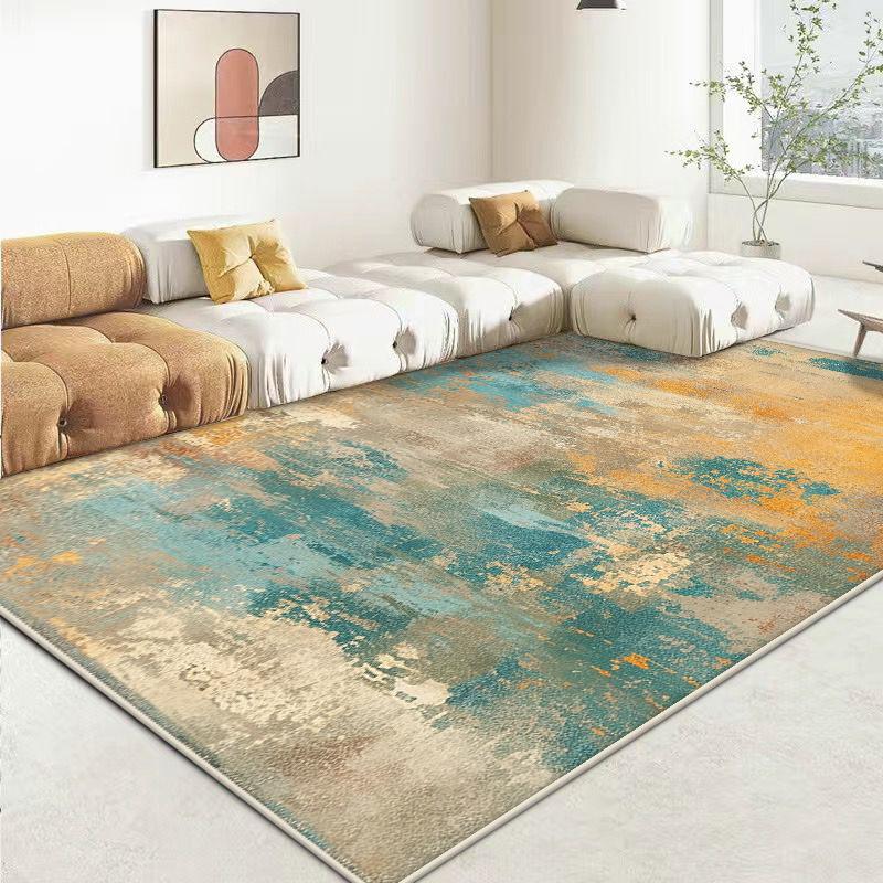 Simple Abstract Style Carpet for Live Room Soft Non-slip Bedroom Decoration Rug Big Size Foldable Dressing Table Mat Easy Clean