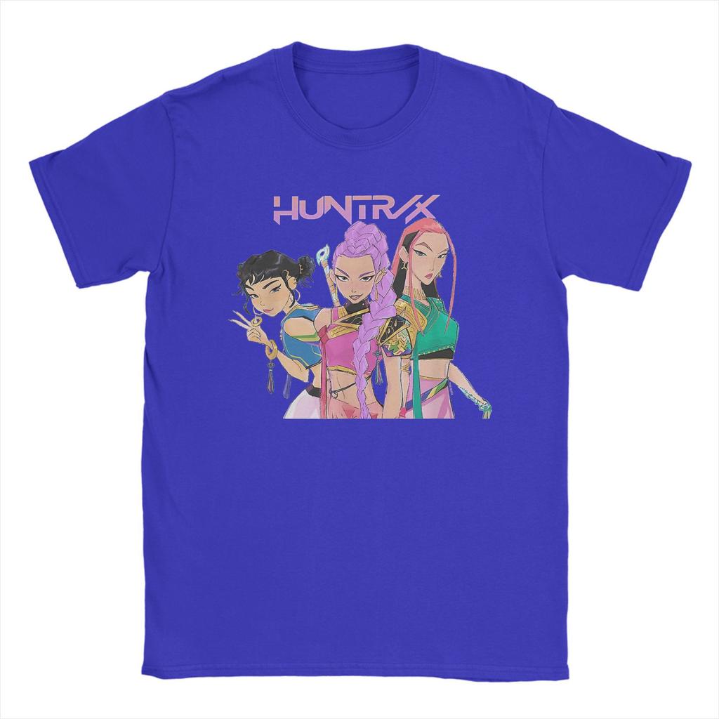 Men's T-Shirt Rumi Mira Zoey HUNTRIX Kpop Demon Hunters Cool Pure Cotton Tees Short Sleeve T Shirt O Neck Clothes Plus Size