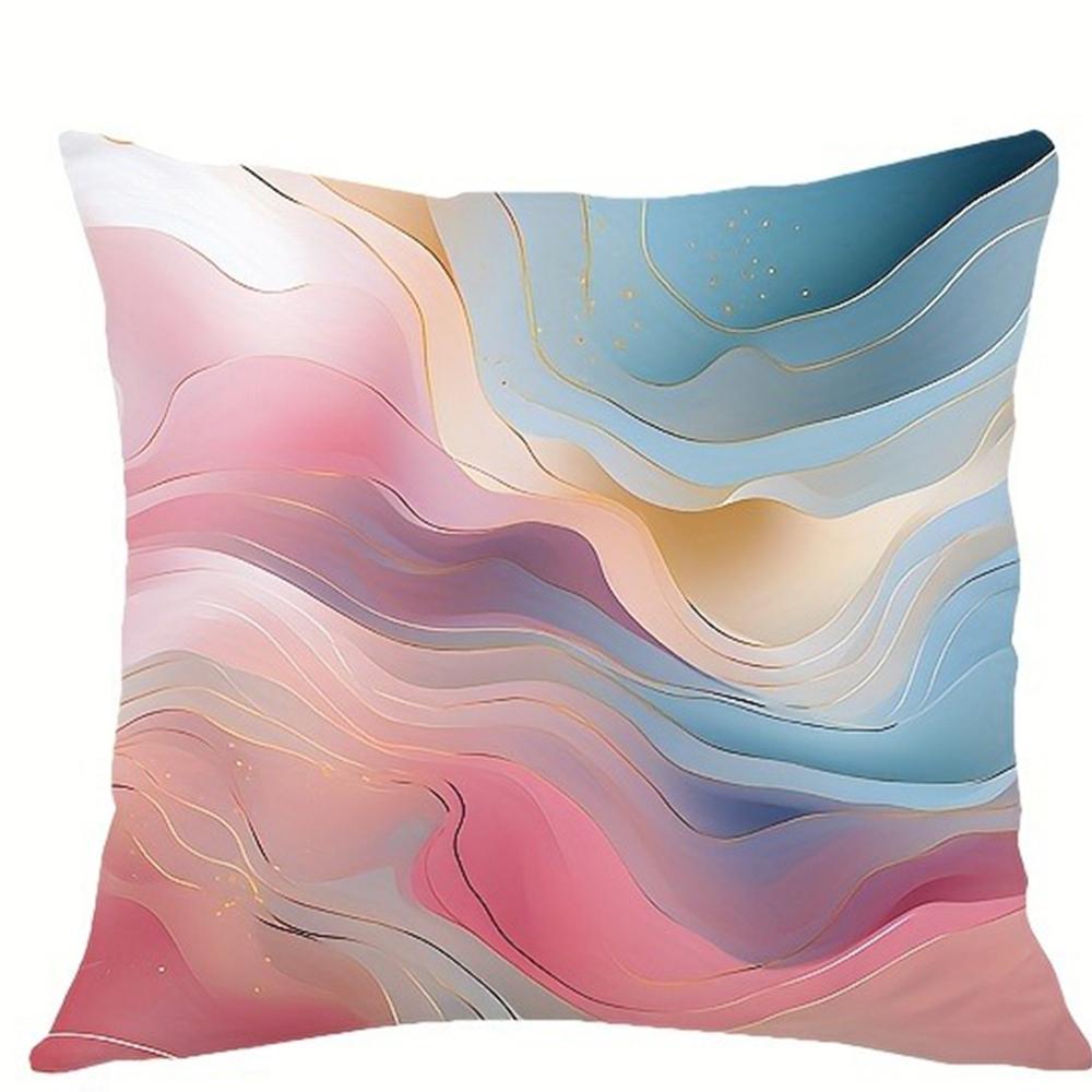 Home decoration ribbon gold thread decorative pillowcase, ultra-soft polyester material living room sofa back car pillowcase