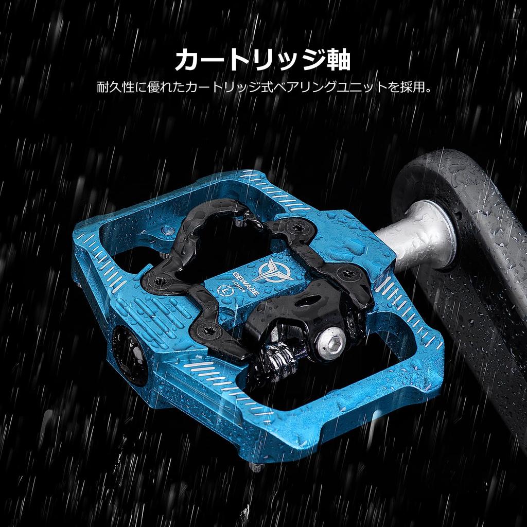 GEWAGE Bicycle Flat Binding Pedals with Three Sealed and Pedals, Single-Sided Built-in Bearings, Aluminum, Lightweight, Non-Slip (GE-162/Blue)