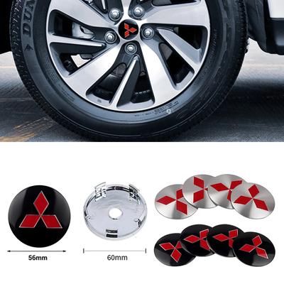 4Pcs 56mm 60mm Car Wheel Center Hub Cap Stickers Car Exterior Accessories for Asx Lancer 10 Outlander Pajero L200 Tri