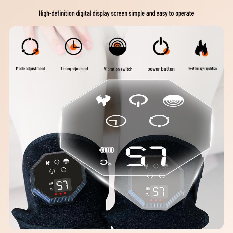 Electric Heated Knee Massager: Rechargeable Warm Brace for Pain Relief & Physiotherapy