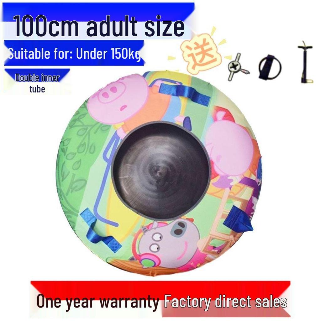 Durable Inflatable Snow Tube with Anti-Collision Features - Seven-Color for Adults and Kids