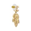 CHANEL [23 Spring and Summer New Products] 23S Rhinestone Double C Crystal Large Leaf Pendant Earrings Women's Gold
