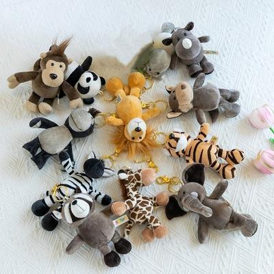 Jungle Brother Forest Animal Pendant Wolf Hippopotamus Elephant Lion Keyring  Kids Toy