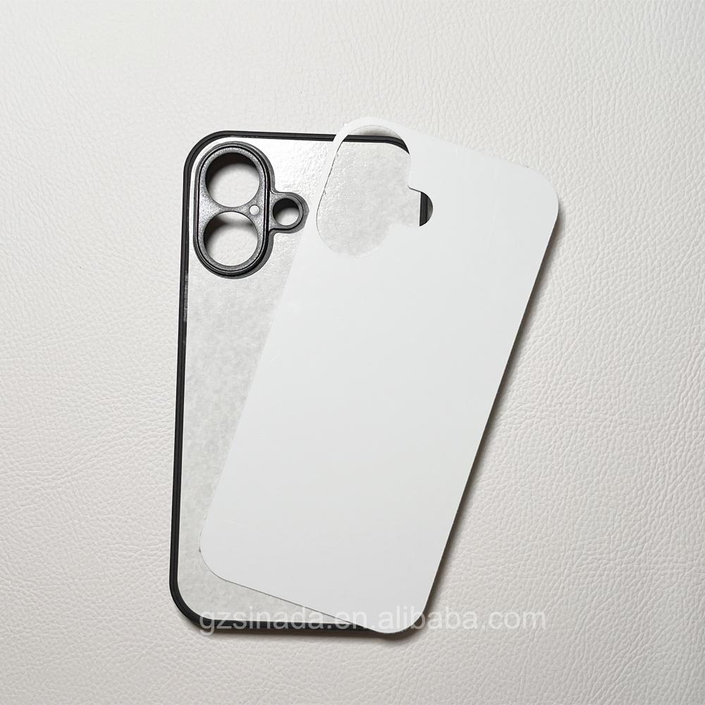 Wholesale Colorful Sublimation 2d TPU PC Blank Aluminum Plate Cell Phone Cases for iPhone 16 Opp BagFor iPhone 16 чёрный