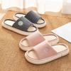 Fashion Couples Home Linen Slippers Women Men Indoor Bedroom Soft Slides Comfortable House Thick Sole Shoes Non-slip Breathable Flats