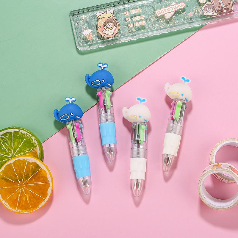 Korean Cute Animal Head 4-Color Click Ballpoint Pen
